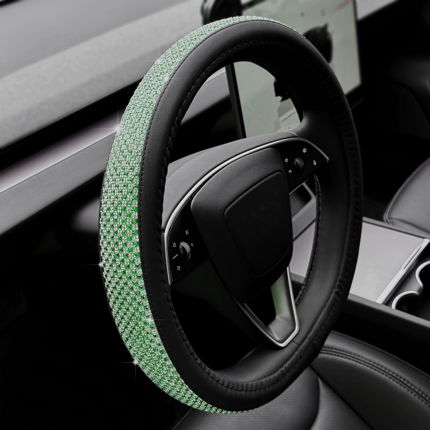 b0dfqvwfpl 6 Bling Comfy Steering Wheel Cover for Tesla Model Y/3 (Pink)
