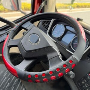XL Race Grip Steering Wheel Cover for Semi Truck 18In Racing Red